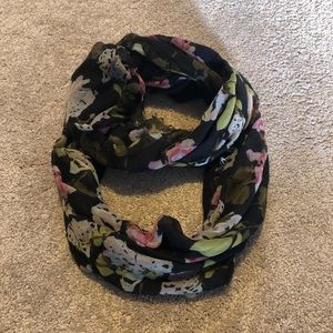 Floral print infinity scarf